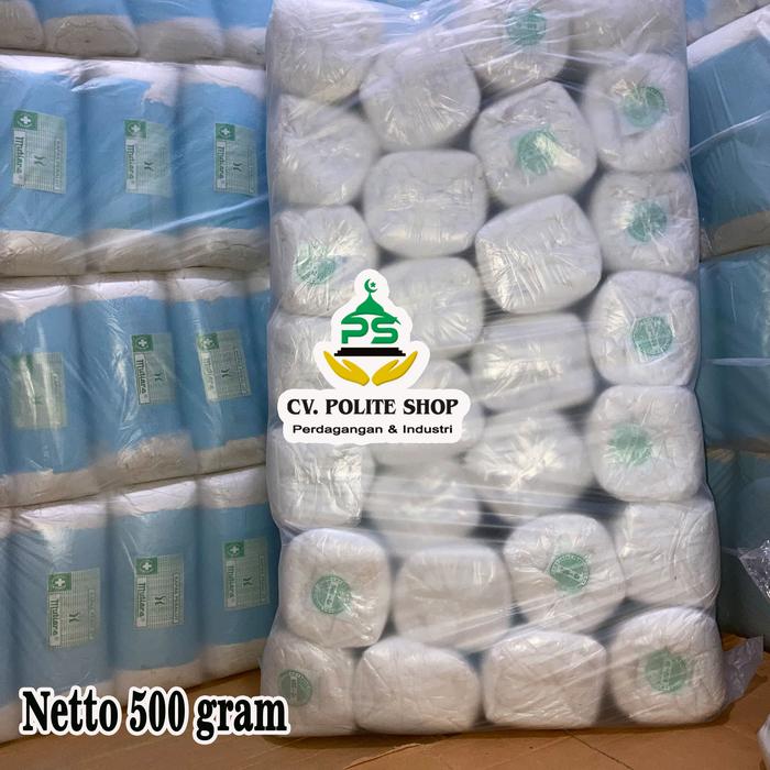 Gambar Kapas pembalut serbaguna 500 gram padat putih bersih satu ball dari POLITE shop Kab. Bandung Tokopedia