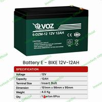 Gambar VOZ Battery 12volt 12Ah Selis sepeda listrik bike vehicle dari Innovatech Official Kota Administrasi Jakarta Pusat 4 Tokopedia