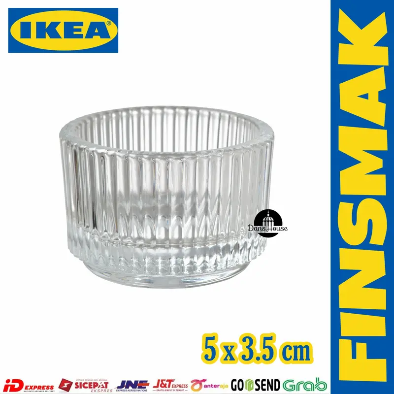 FINS tempat Lilin Kaca Bulat Bening 1 Pcs 0