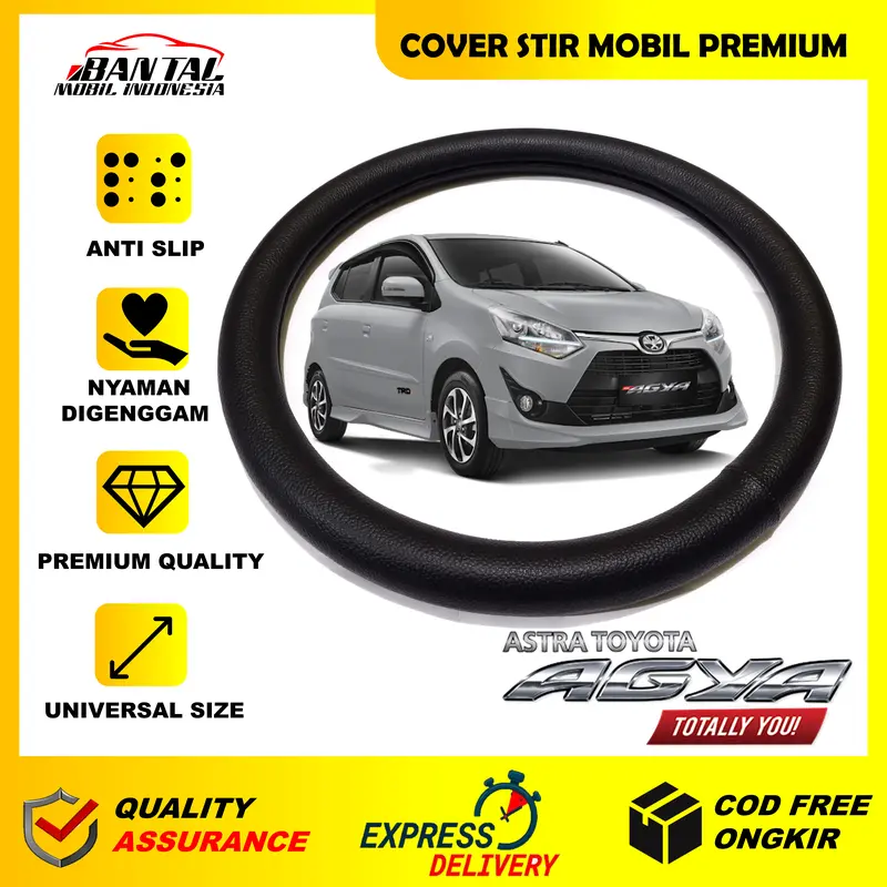 Cover Stir Sarung Setir Pelindung Steer Mobil Toyota AGYA Hitam 0