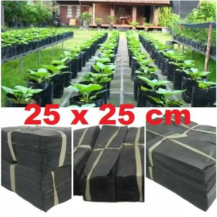 polybag tanaman ukuran 25x25 isi 100 pcs / polibag tanaman