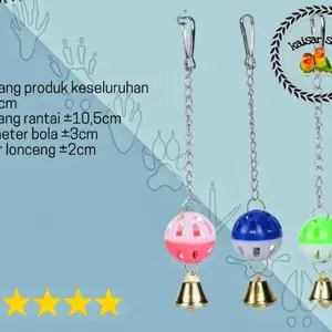 Mainan Bola Lonceng Gantung burung parrot lovebird parkit hamster suga