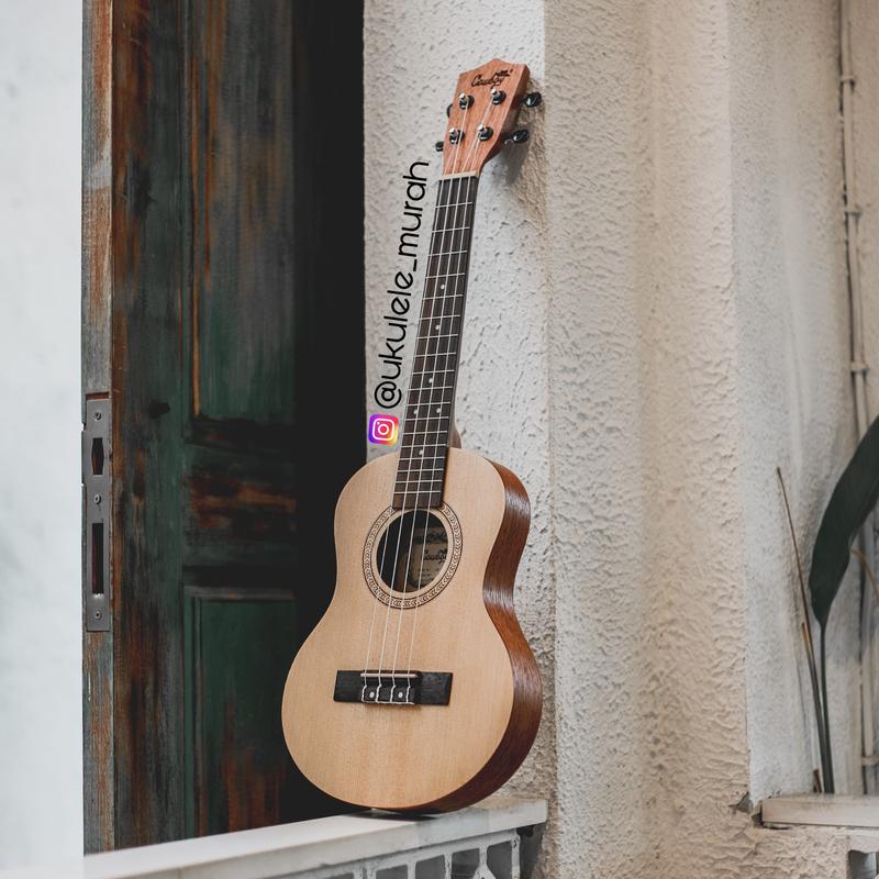 ORIGINAL UKULELE COWBOY TENOR NATURAL FREE TAS PICK SENAR CADANGAN 1
