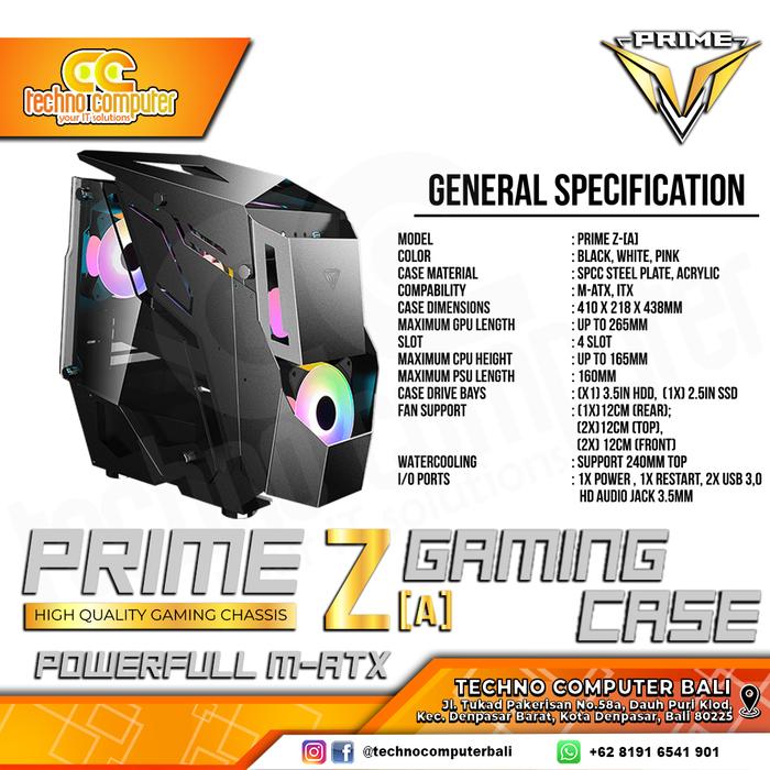 Gambar CASING PRIME Z-[A] BLACK - Alumunium Extreme m-ATX GAMING CASE dari Techno Computer Bali Kota Denpasar Tokopedia