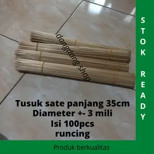 Tusuk kentang spiral kecil panjang 35cm isi 100 pcs tusuk sate panjang