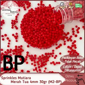 Sprinkle Kue Mutiara Merah Tua 4mm 30gr (M2-BP) / Springkel Springkle