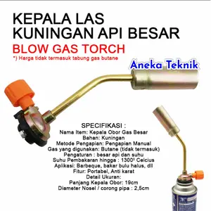 Alat Bakar Blow Gas Torch Pemantik / Kepala Las Kuningan Api Besar