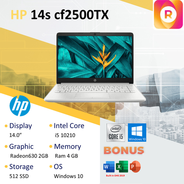 Gambar HP 14s cf2500TX i5 10210 4GB 512ssd Radeon 630 2GB OHS Blit -cf2501TX - SILVER dari royalltech Kota Administrasi Jakarta Utara Tokopedia