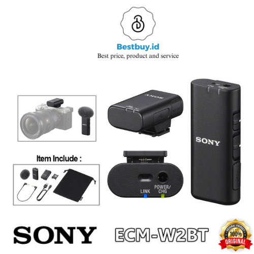 Jual Bluetooth Wireless Microphone Sony ECM-W2BT Camera-Mount Digital ...