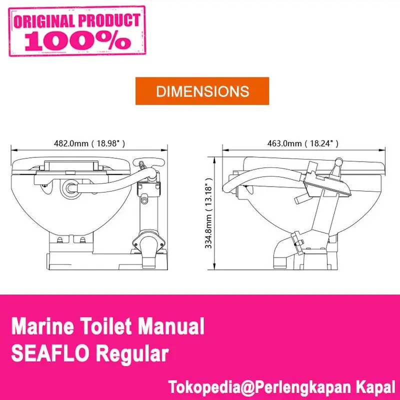 Seaflo Marine Toilet Manual Regular / Toilet Kapal/ Closet Kapal 3