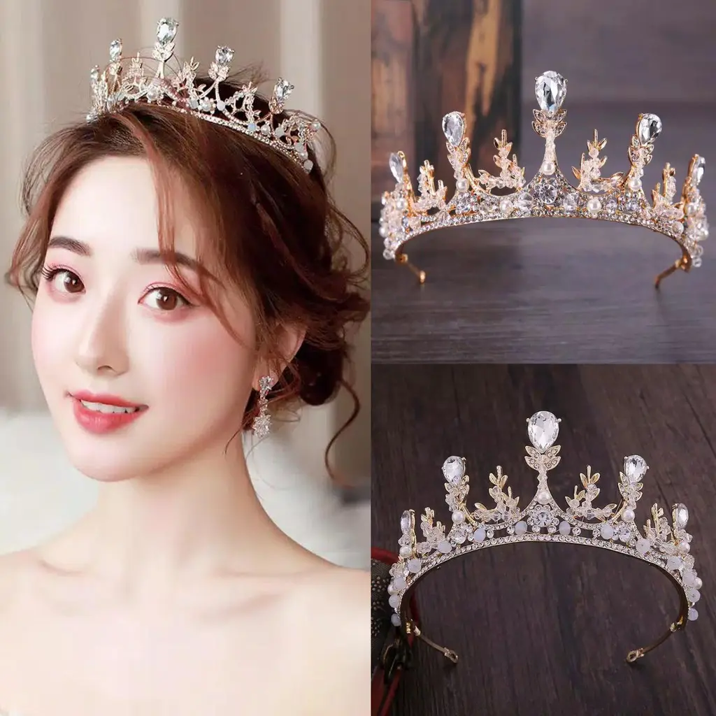 aksesoris pengantin-MK A001 crown/Mahkota diamond mutiara-bride