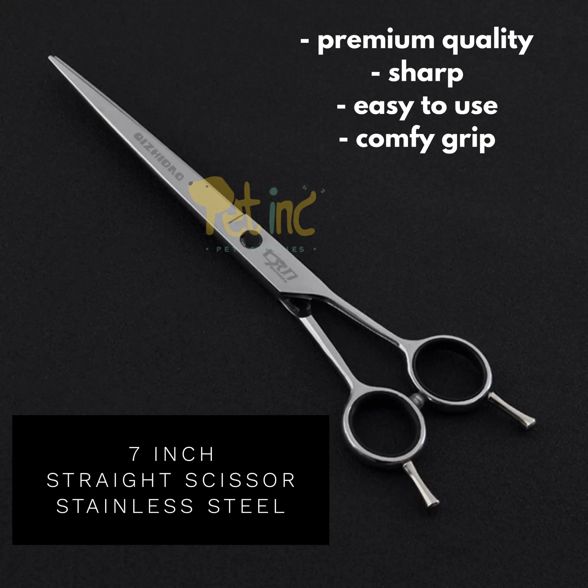 Grooming pet scissor gunting straight (lurus) 7inch
