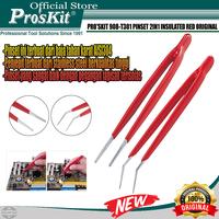 Gambar Pinset PRO'SKIT 908-T301 2IN1 Insulated Red ORIGINAL dari Pro'sKit Kota Tangerang 1 Tokopedia