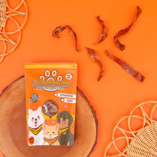 Woofholics Pig Ear Strips / Kuping Babi / Dog Snack Cemilan Anjing 2