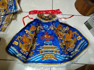 Jubah Rupang / Baju patung Warna Biru - Naga - bulu - 14 Inch - (gl)