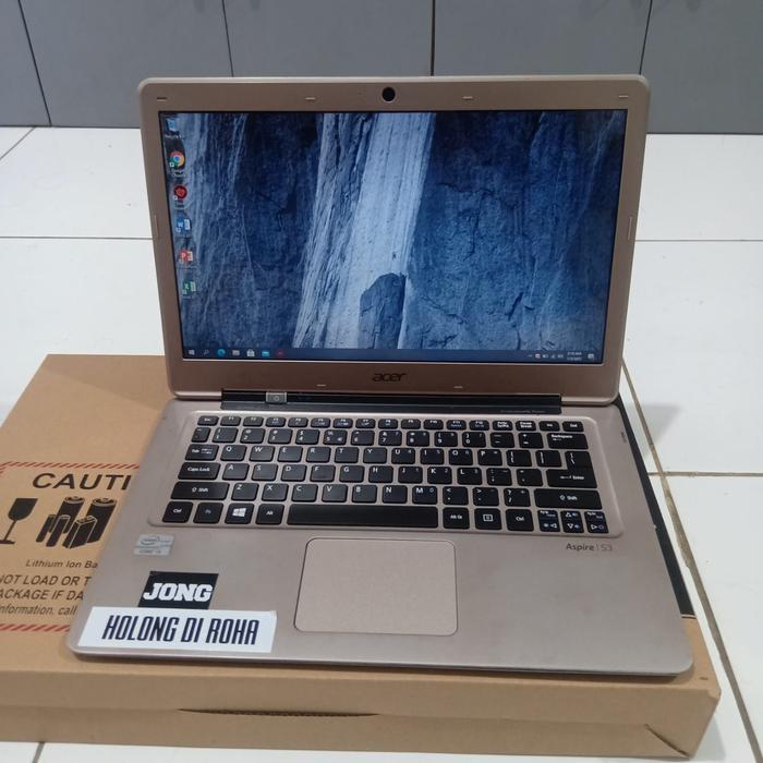 AcerノートパソコンAspire S3 Ultrabook(CPU⇒i5-3317U搭載)、メモリー4GB、 SSD 128GB  訳あり品（へこみと全体に傷有り、バッテリー劣化） Jual Laptop Acer Aspire S3-391, Intel Core i5-3317U, Ram 4Gb, Hdd