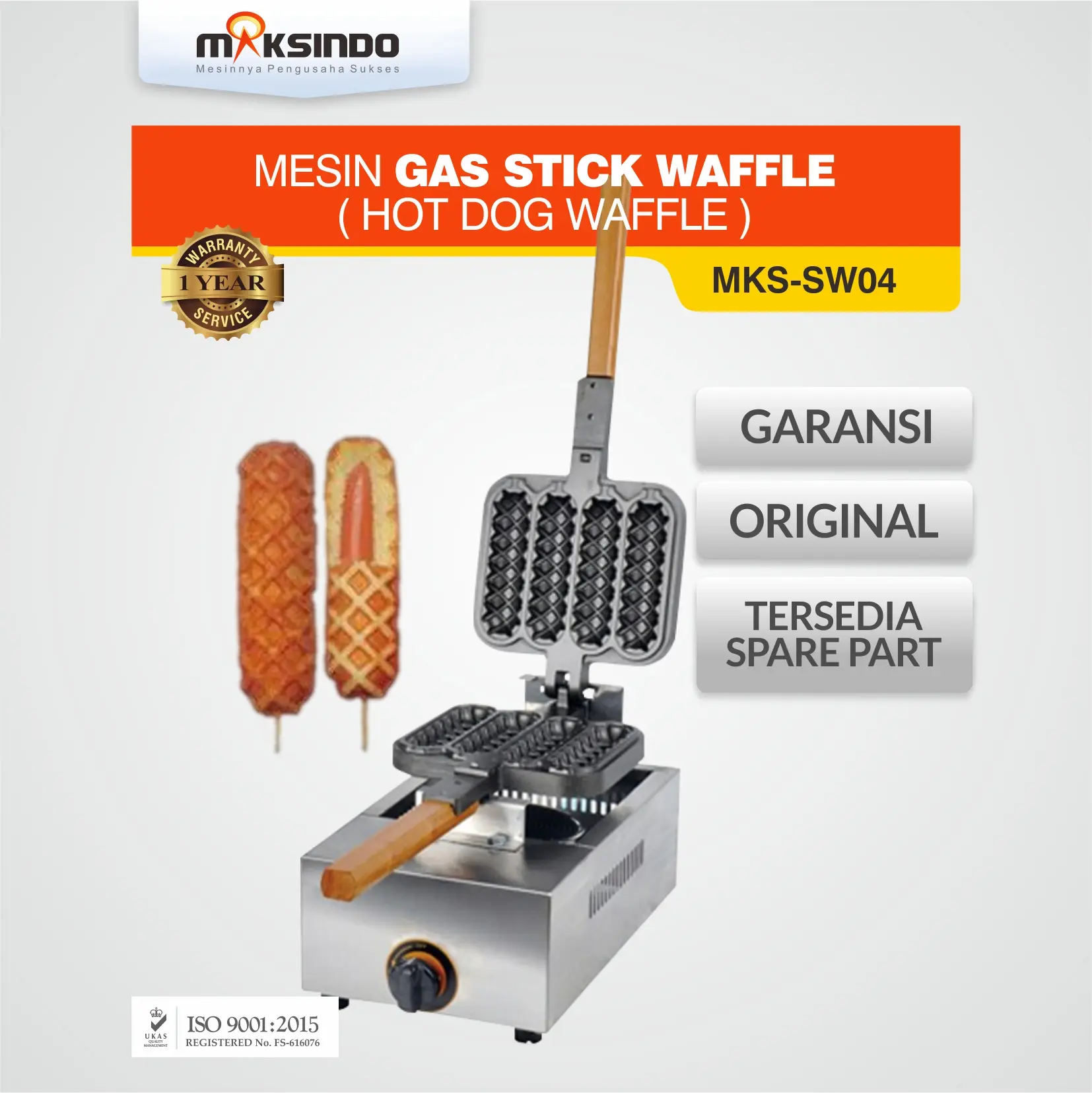 Mesin Gas Stick Waffle (Hot Dog Waffle) MKS-SW04