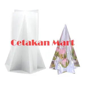 CM Cetakan Silikon Resin Epoxy Craft DIY Candle Ring Polygonal Cone