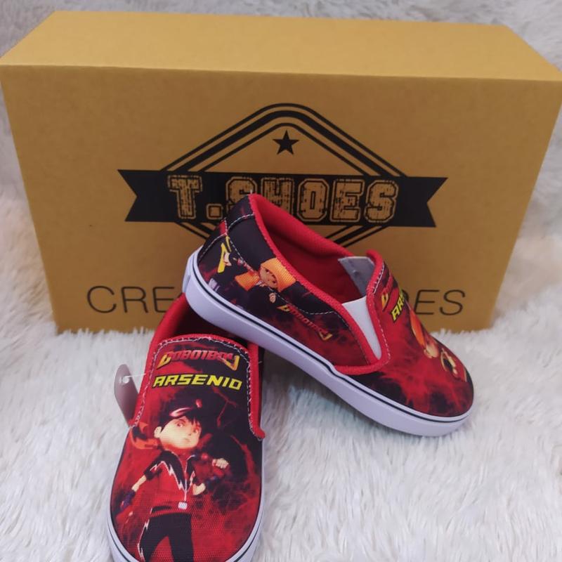 SEPATU ANAK KARAKTER BOBOIBOY PETIR DAN HALILINTAR FREE CETAK NAMA 2