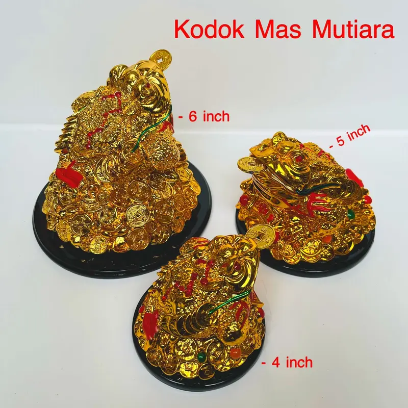 Kodok emas kodok gigit koin mutiara besar 6inch 1