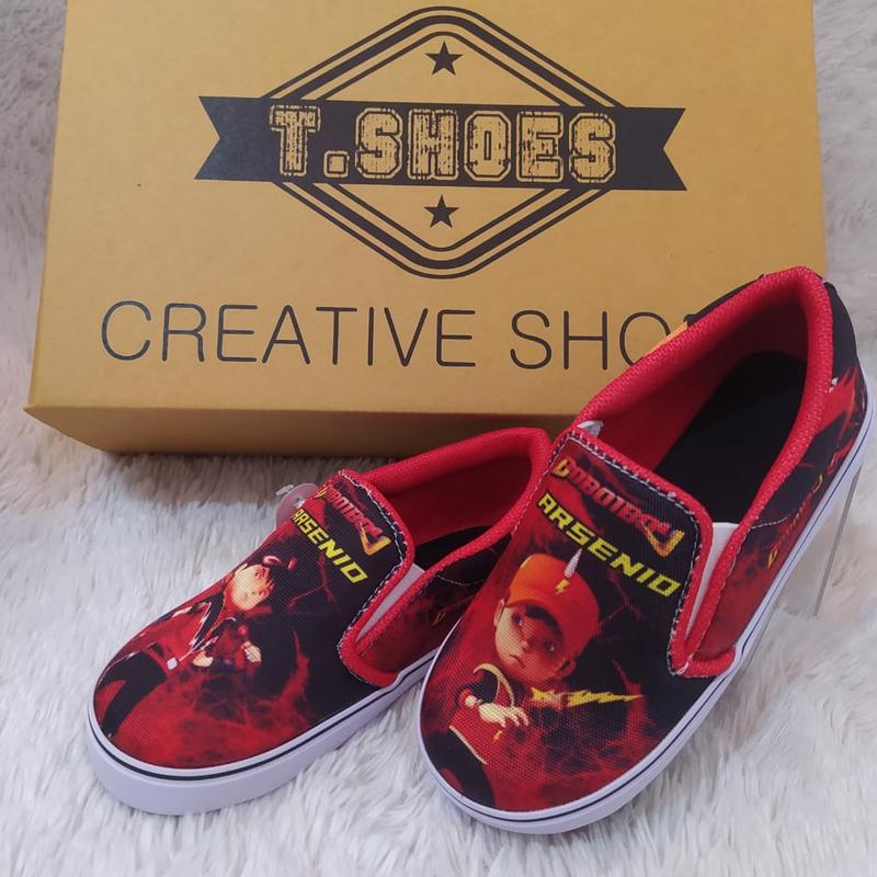 SEPATU ANAK KARAKTER BOBOIBOY PETIR DAN HALILINTAR FREE CETAK NAMA 1
