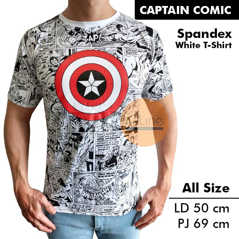 KAOS PRIA KAOS DISTRO PAKAIAN PRIA T SHIRT COWOK MARVEL COMIC PUTIH 2