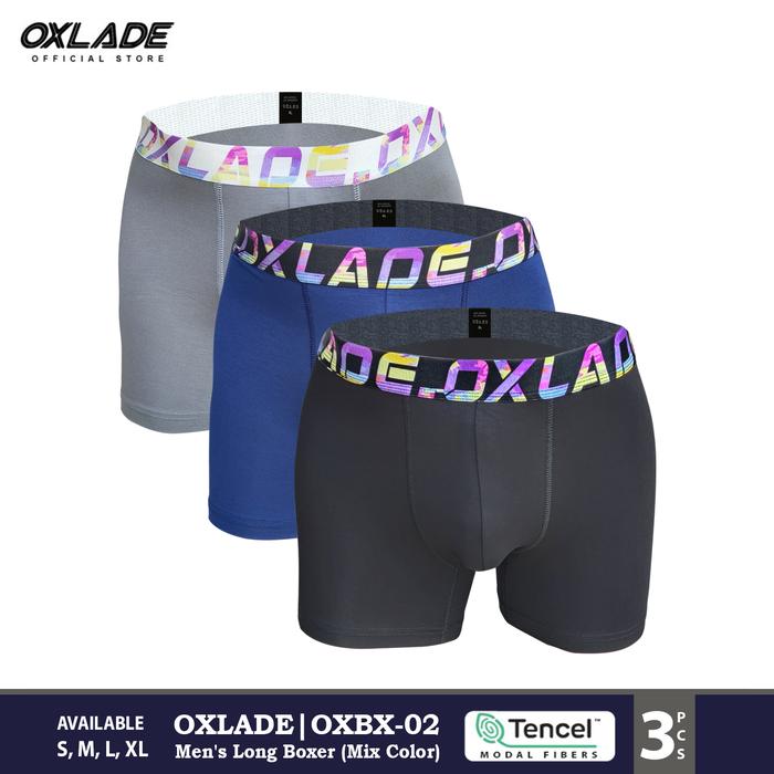 Gambar Men's Boxer Brief Pria Panjang OXLADE "Long Boxer" OXBX-02 (Isi 3 Pcs) - Warna Campur, L dari Holtby Underwear Kota Administrasi Jakarta Pusat Tokopedia