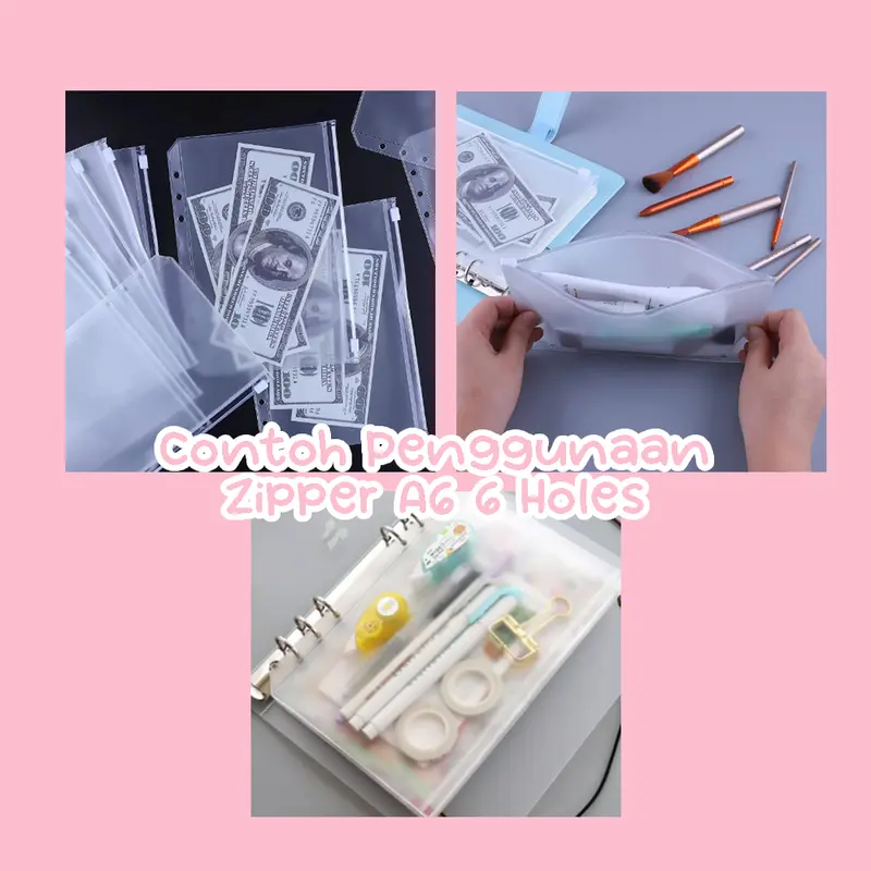 Zipper Bag Binder 6 Ring A5 A6 / Organizer Isi Pocket Binder Kantong 2