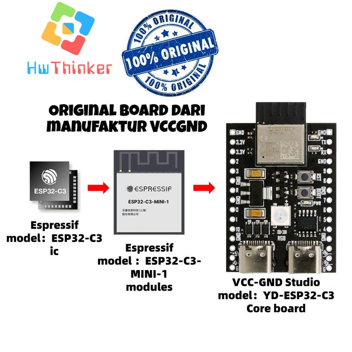 Jual Board YD-ESP32-C3 RISC-V DevKitM-1 WIFI Bluetooth BLE 5.0 Dual ...