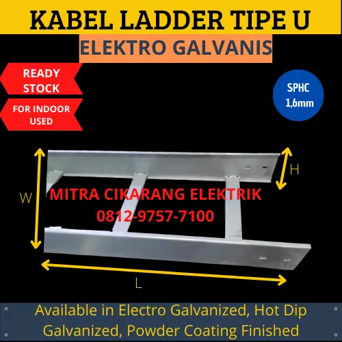 Kabel Ladder U 200X100X3000mm SPHC 1,6mm Elektro Galvanis