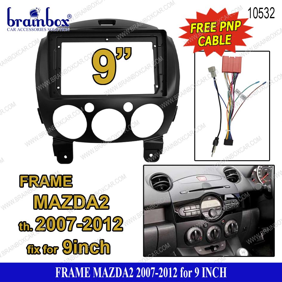 Frame Head Unit Mazda 2 2007-2012 9 Inch Bingkai Panel TV Mobil PNP