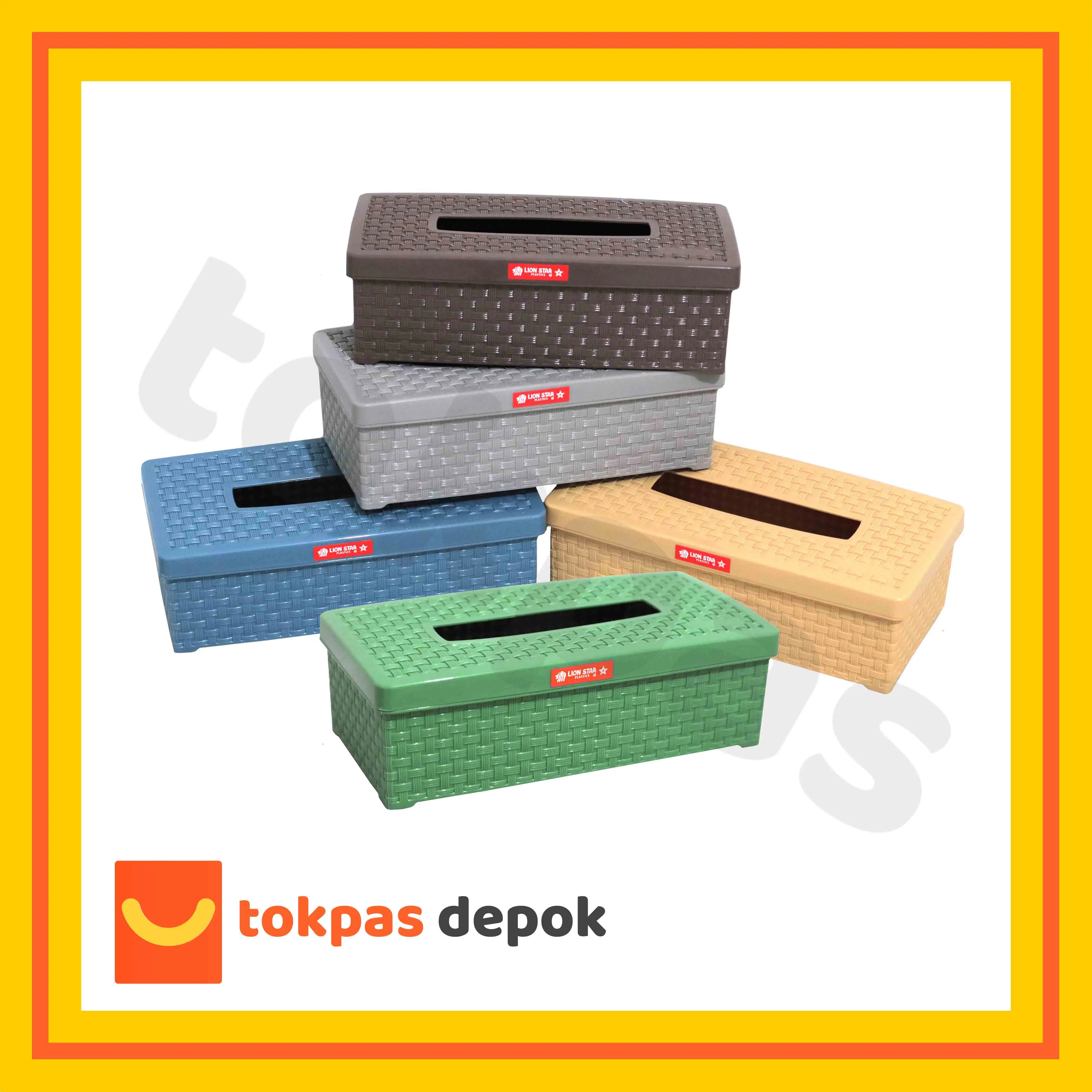 Tempat Tissue Rato (S) Plastik Kotak Tisu Motif Anyam Lion Star TR 12 wadah kotak  tissue