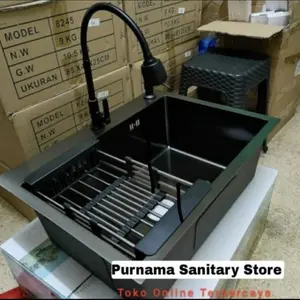 Kitchen sink jkm 6045 paket lengkap/Tempat cuci piring hitam