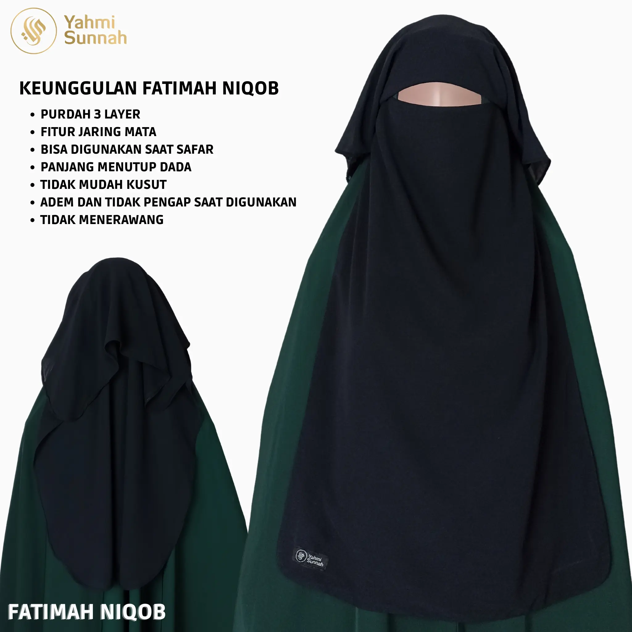 Cadar Purdah Yaman 3 Layer - Fatimah Niqob