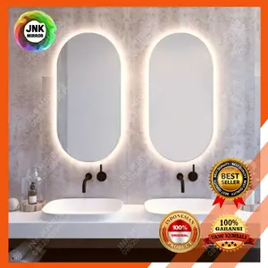 cermin kamar mandi led oval