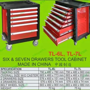 Tool box Rolley cabinet 7 laci isi 143 pcs