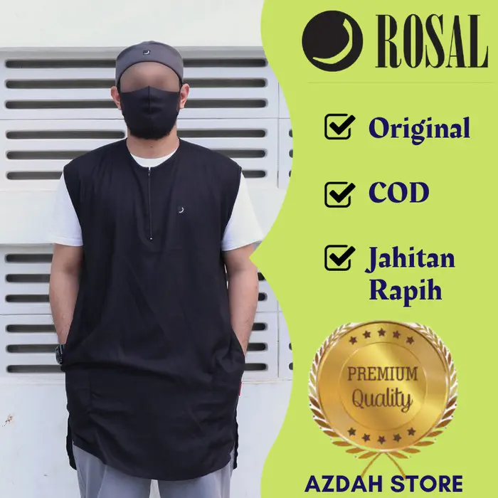 Baju Muslim Rompi Sholat Shalat Pria Rosal Kaos Oblong M XXXL Big Size