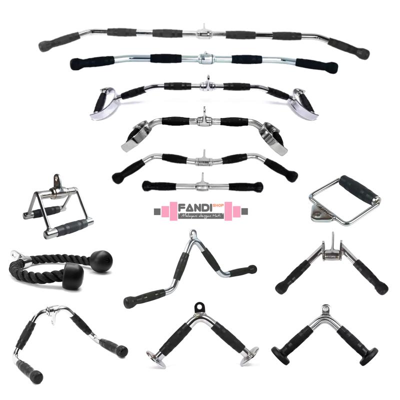 Handle Gym Lat Pull Down Bar - Curl W Bar - D Handle Tricep Bicep Bar 5