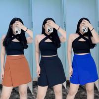 Gambar LEYLA LAYER SHORT PANTS | CELANA ROK PENDEK HOTPANTS KARET FREESIZE dari mooruofficial Kota Medan 5 Tokopedia