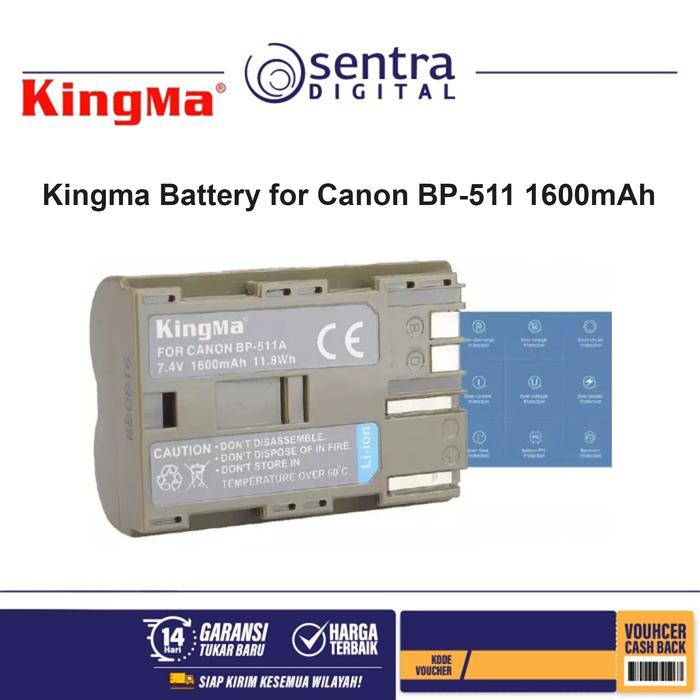 Gambar KINGMA Baterai Canon BP 511 511A Battery 20D 30D 300D 40D 50D 5D D30 dari Sentra Digital Kota Surabaya Tokopedia