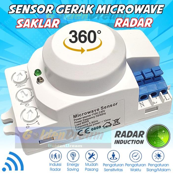 Gambar Saklar Sensor Gerak Microwave Radar Switch 220v 12v 5.8Ghz Motion - 12v DC dari Toko Golden Dream Kota Medan Tokopedia
