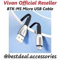 Gambar Vivan BTK-MS Micro USB Kabel Data Cable Braided 1M Black (new BTK-M) dari bestdeal_NEW Kota Administrasi Jakarta Pusat 1 Tokopedia