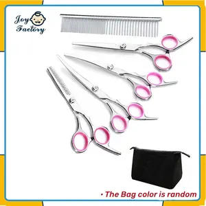 Set Gunting Grooming lengkung lurus bulu hewan Anjing Kucing Kambing