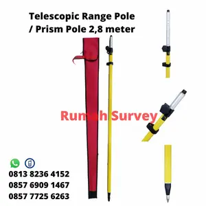 Telescopic Range Pole/ Prism Pole/ Pole Stick/ Jalon Prisma 2,8 Meter