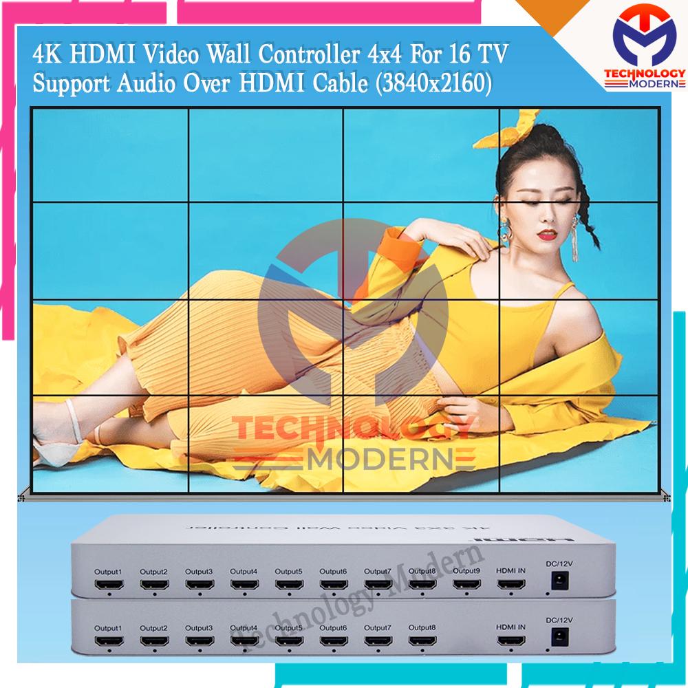 4K HDMI Video Wall Controller 4x4 For 16 TV Support Audio (3840x1260)