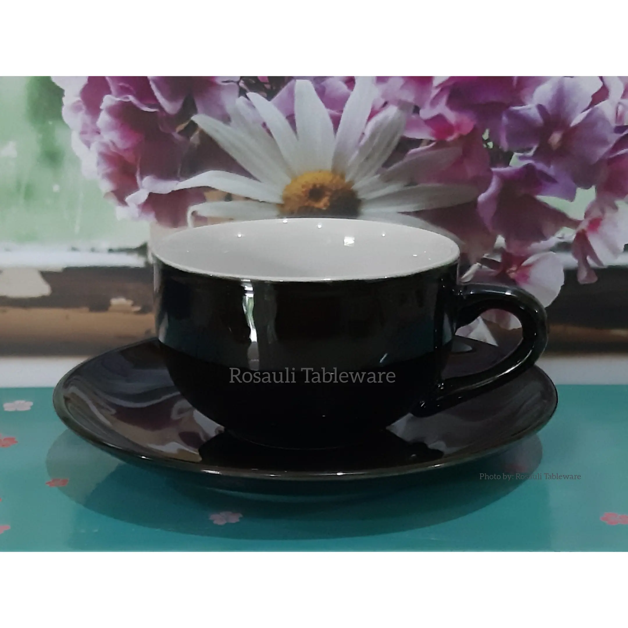 1 Psg Cangkir Latte Porcelain 250 ml | Caffè Latte Cup | Latte Art - Black