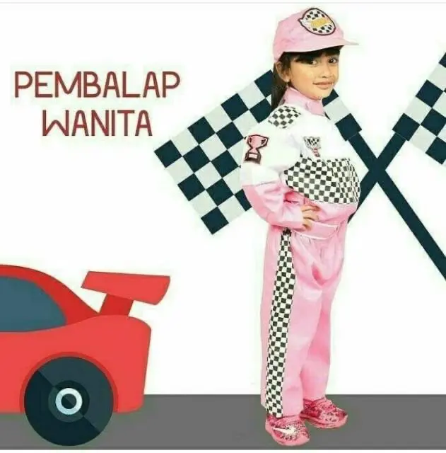 kostum profesi pembalap wanita pakaian anak setelan anak perempuan
