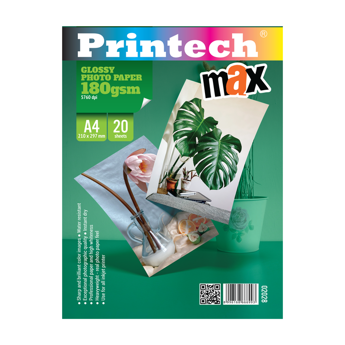 Gambar Kertas Foto / Photo Paper PRINTECH Glossy MAX A4 180g - 02028 dari printech Kota Administrasi Jakarta Utara Tokopedia
