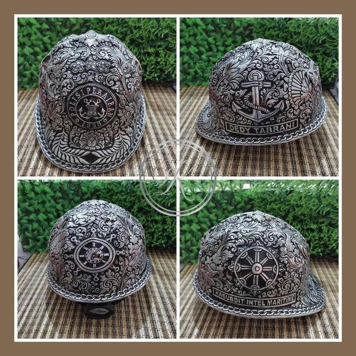 Gambar Helm Ukir Alumunium Proyek Kotagede Souvenir Custom Polisi Perairan dari toko perak kotagede silver Kota Yogyakarta Tokopedia
