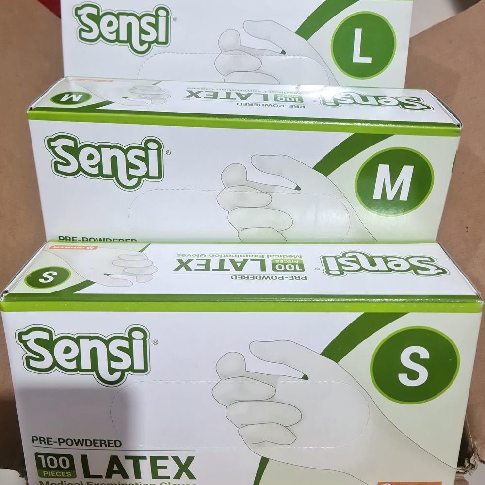 Sensi Latex Disposable Gloves Pre-Powdered 100 - S